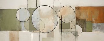 Abstracte Vormen Spel | Abstract Aardetinten van Abstract Schilderij