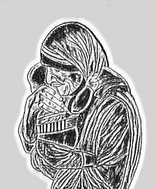 Mother Teresa with child. by Jose Lok