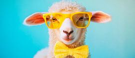 Sheep with sunglasses and bow tie - Funny by Poster Art Shop
