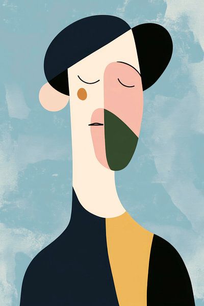 Modern portrait study in colours by Poster Art Shop