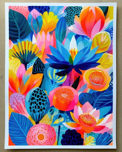 vrolijke kleuren in huis met bloemen