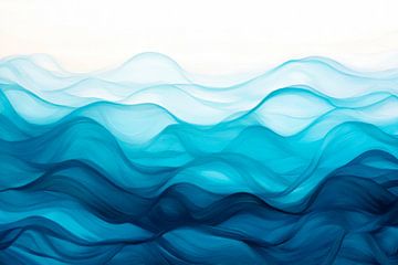 Gentle waves in blue and white by Poster Art Shop