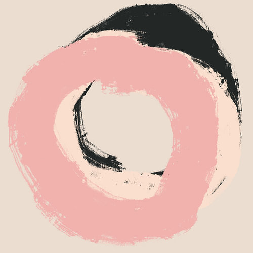 Zen circles in pink, cream and black