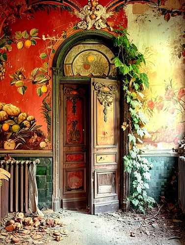 Lost Place Villa Herrenhaus Salon Blumen geheimnisvoll