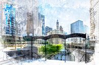 City Art CHICAGO Downtown II van Melanie Viola thumbnail