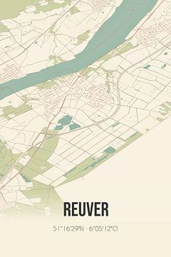 Vintage map of Reuver (Limburg) by Rezona
