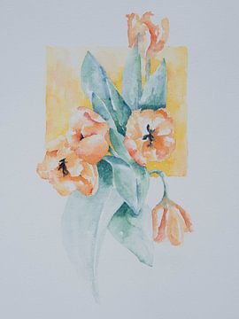Oranje tulpen van Monique Londema