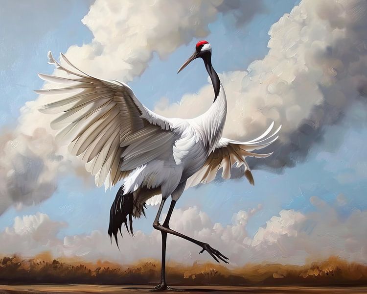 Crane Elegance by Eye catching paintings