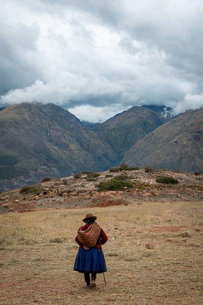 Shepherd in Peru | Reisefotografie Südamerika von Ellis Peeters