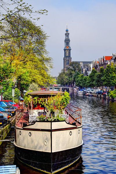 Westerkerk Amsterdam avec bateau par Hendrik-Jan Kornelis