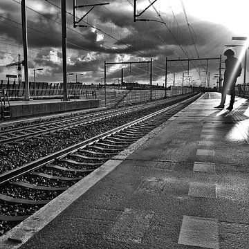 Waiting on the train by fotosvan leidscherijn