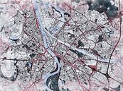 Kaart van Mannheim in de stijl 'White Winter' van Maporia thumbnail