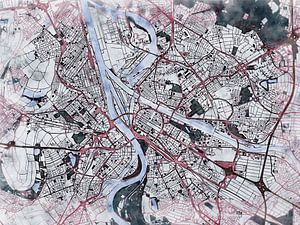Karte von Mannheim im stil 'White winter'