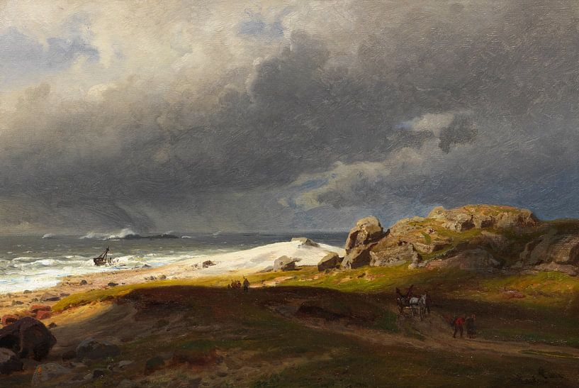 HANS FREDRIK GUDE, Norwegian coastal landscape, circa 1875 by Atelier Liesjes