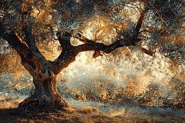 Olive tree in Provence morning sun