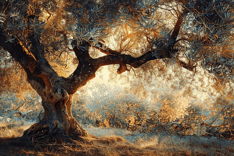 Olivenbaum in der Provence Morgensonne von Art & Soul Creations