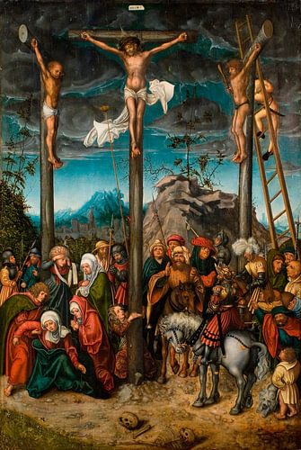 Albrecht Dürer – De kruisiging | Vintage religieuze prent uit de renaissance