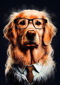 Hipster dog Lolo #dog van JBJart Justyna Jaszke