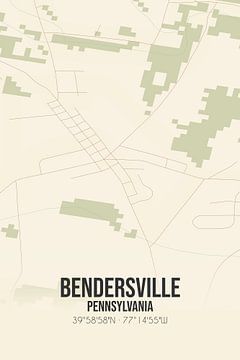 Vintage landkaart van Bendersville (Pennsylvania), USA. van Rezona
