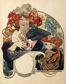 Alphonse Marie Mucha,Beer De La Meuse, Polychrome Gouache on Buf