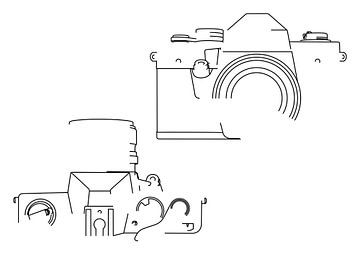 Analogkamera-Silhouette (praktischer Super TL2-Stil) von Drawn by Johan