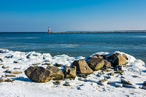 Die Mole in Warnemünde im Winter