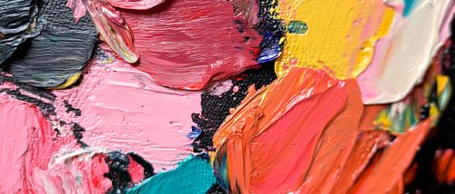 Kleurrijk olieverfschilderij detailweergave