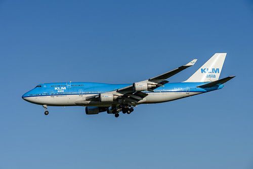 KLM Boeing 747-400M verkeersvliegtuig.