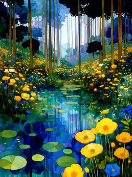 Forest by Klimt style 3 by JBJart Justyna Jaszke