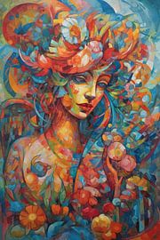 Female face abstract