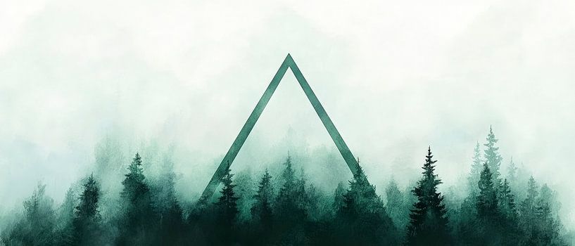 Paysage forestier mystique avec triangle par Poster Art Shop