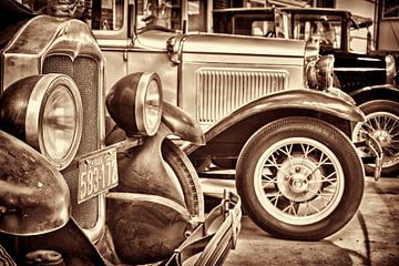 Row of classic Ford T's by Martin Bergsma