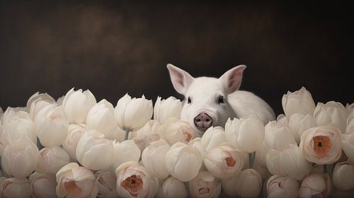Snouts 'n' Tulips: A Piglet's Paradise