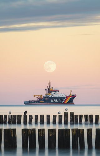 Moon over the Baltic Sea