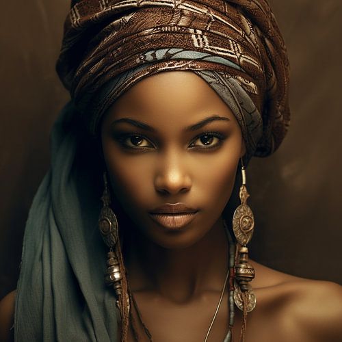 Porträt einer Frau mit Kopftuch