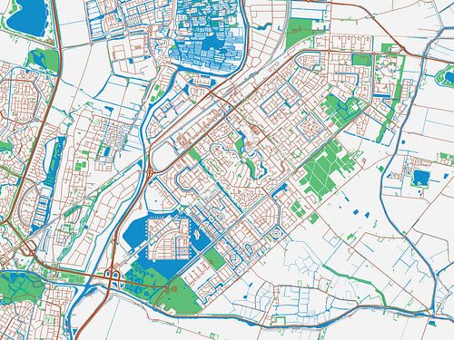 Kaart van Heerhugowaard in de stijl Urban Ivory