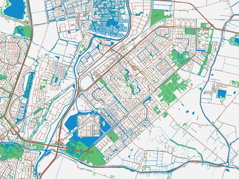 Map of Heerhugowaard in the style Urban Ivory by De Kaartenwinkel