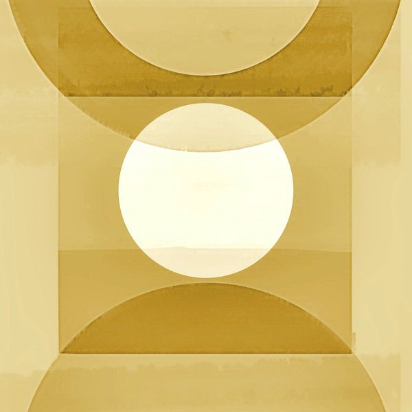 Abstrakte Pastell Formen Monochrom Gelb Gold von FRESH Fine Art