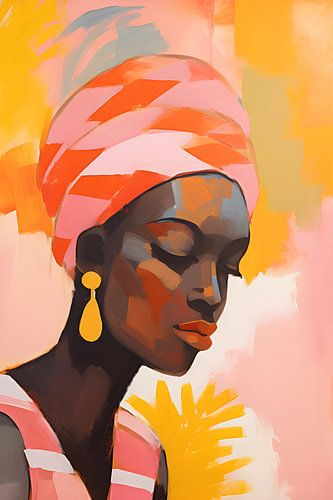 Portrait coloré d'une femme africaine