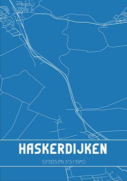 Blauwdruk | Landkaart | Haskerdijken (Fryslan) van Rezona