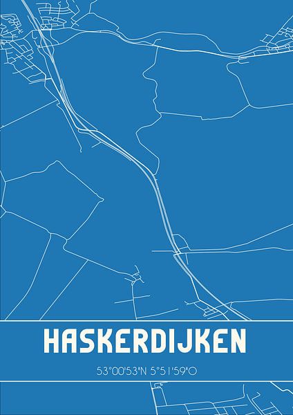 Blaupause | Karte | Haskerdijken (Fryslan) von Ortsdrucke