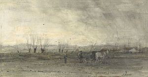 Landschaft mit pflügendem Bauern, Jacob Maris