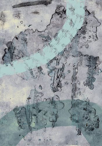 Wabi-sabi abstract botanisch in neutrale kleuren.