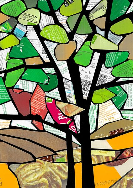 3 birds, 2 trees van Ruud van Koningsbrugge