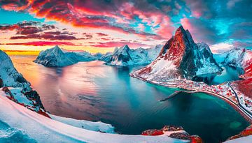 Norwegen mit Sonnenuntergang von Mustafa Kurnaz