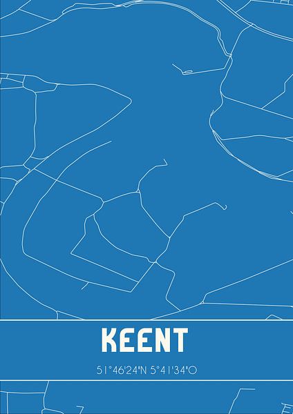 Blaupause | Karte | Keent (Nordbrabant) von Ortsdrucke