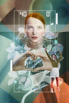 Lola, Love Game (1 of 4); greyish shades of green, terra, white by Blikstjinder by Betty J