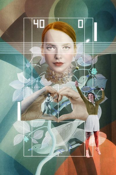 Lola, Love Game (1 of 4); greyish shades of green, terra, white by Blikstjinder by Betty J