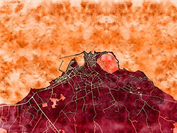 Kaart van Saint-Tropez in de stijl 'Amber Autumn' van Maporia