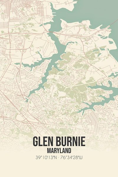 Vintage map of Glen Burnie (Maryland), USA. by Prints of Place